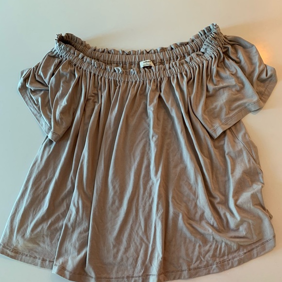 WILFRED Sartre off the shoulder top in Taupe - Picture 2 of 2